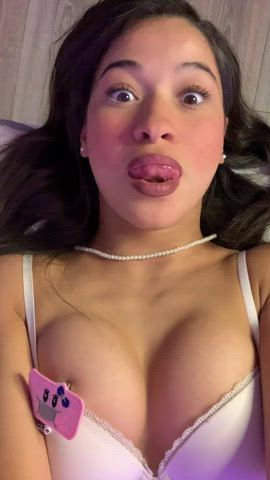 arab big tits boobs erotic onlyfans tease teasing tits tongue fetish gif