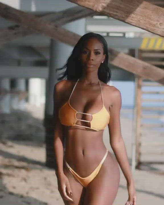 Big Tits Bikini Ebony gif