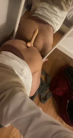 anal ass dildo femboy femme tease gif