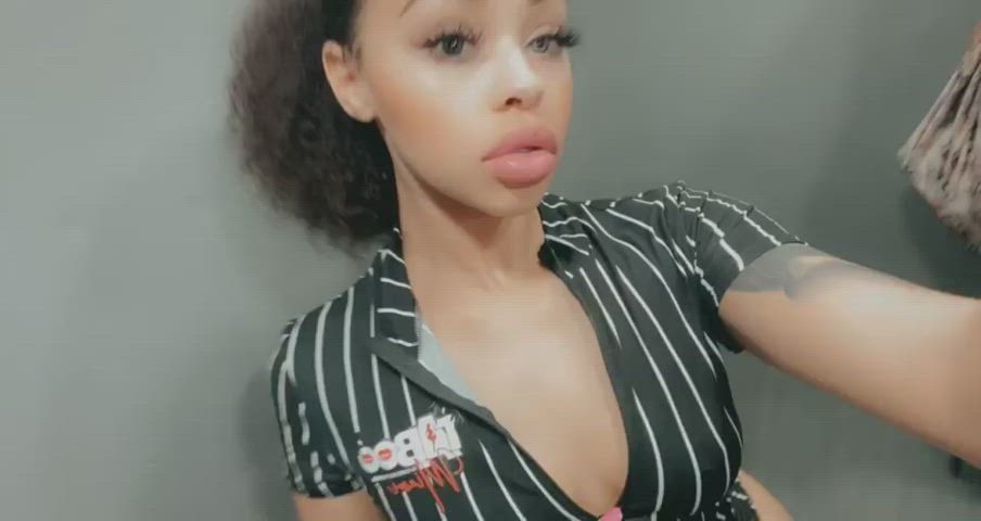 babe ebony lips tits gif