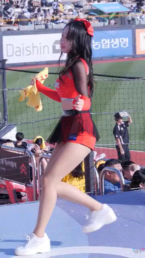 asian cheerleader cute korean smile gif