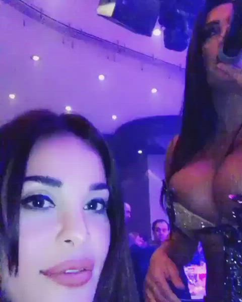 Elissar dancing in a very revealing custom