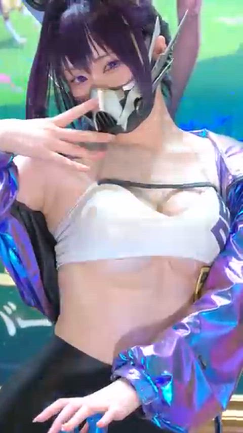 asian cosplay korean sexy underboob gif