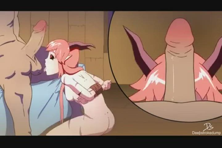 Animation Anime Blowjob Cartoon Hentai Jiggling Monster Girl gif