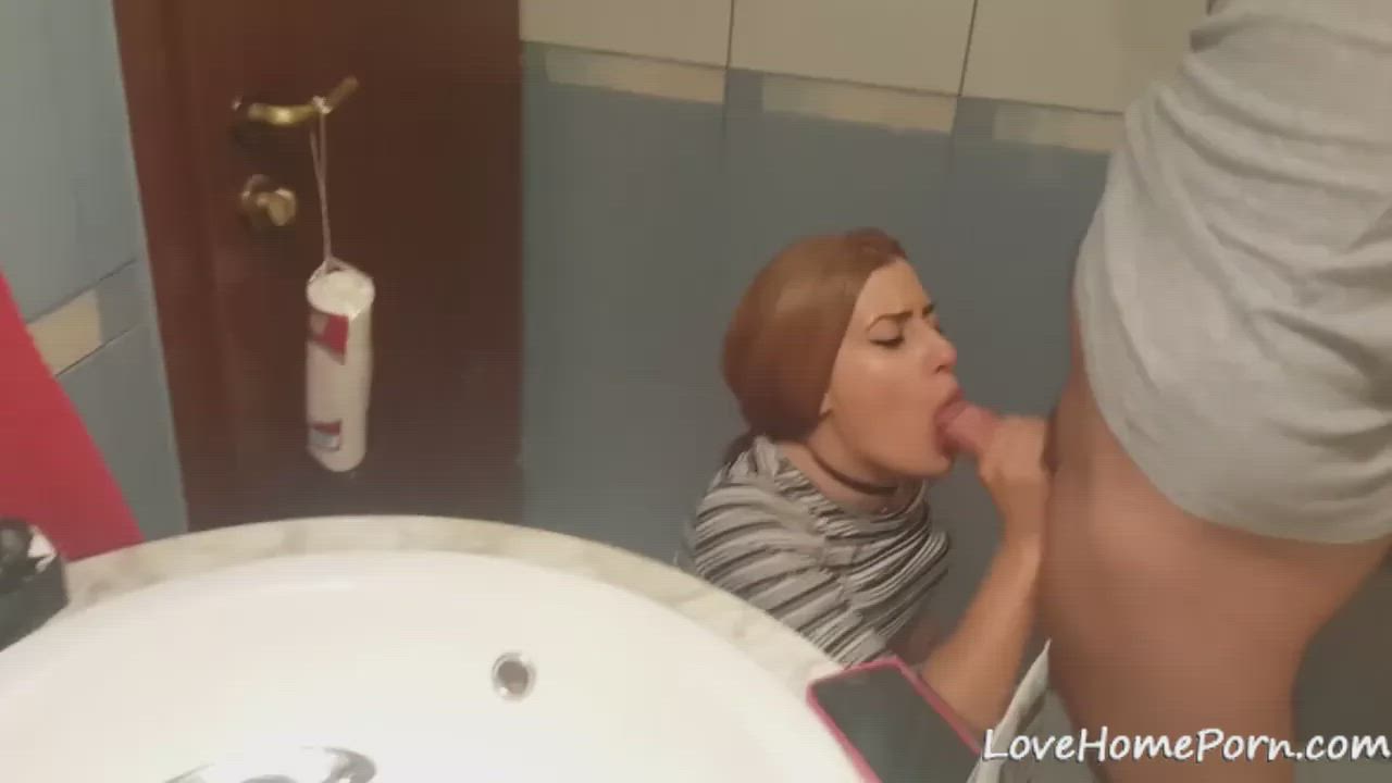 Blowjob Cumshot Redhead gif