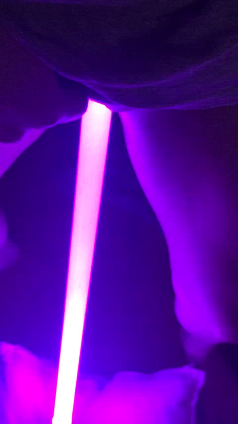 I let my friend watch me ride my lightsaber 👀😏