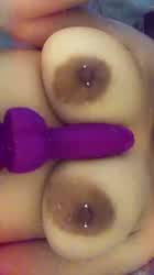 Dildo Tit Slapping Tits gif