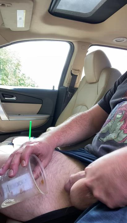 Sometimes Dad just has to pull over in a parking lot and piss in a Starbucks cup.