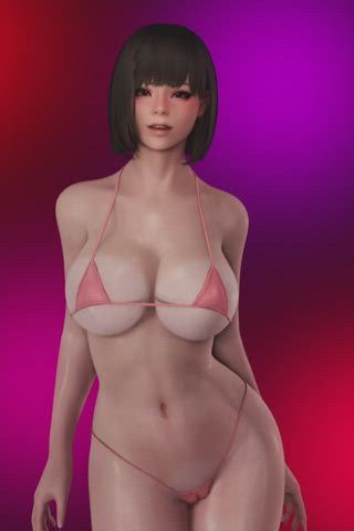 3D Bikini Bouncing Tits gif
