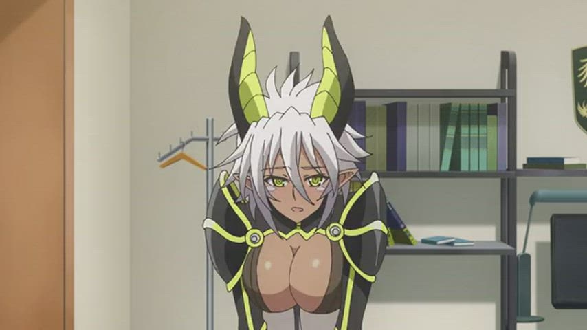 anime bed big tits gif