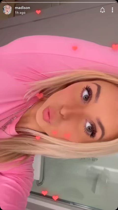 big tits blonde selfie gif