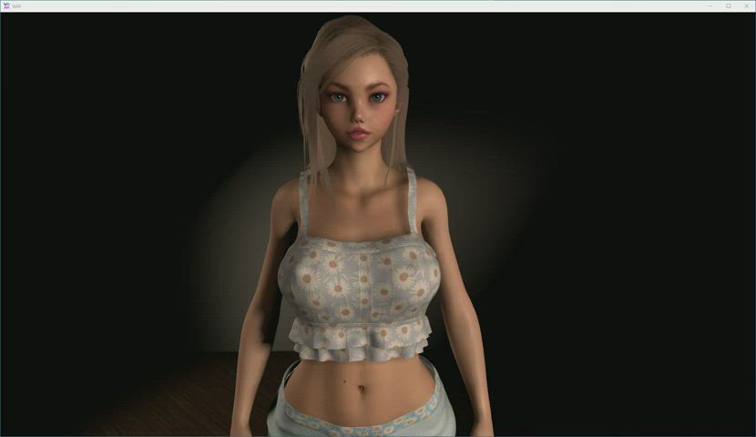 animation big tits blonde cute petite solo gif