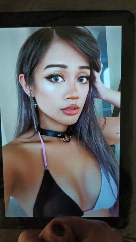 celebrity gamer girl cumshot cum facial tiktok tribute gif