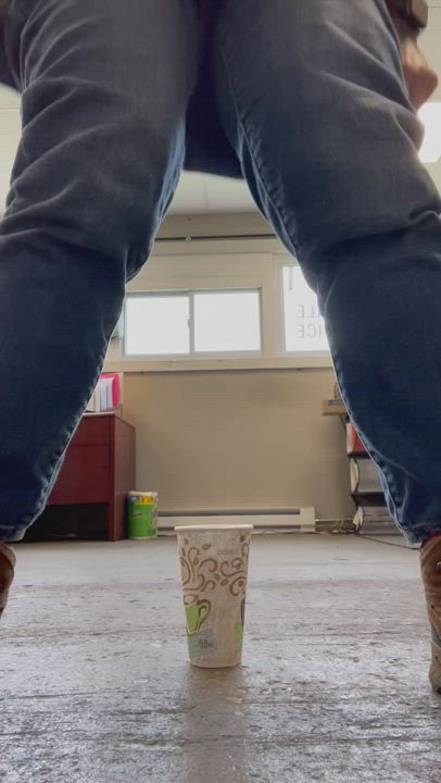 Risky office piss