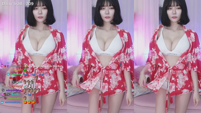 asian cute dancing kimono korean model gif