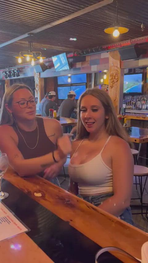 bar huge tits public topless gif
