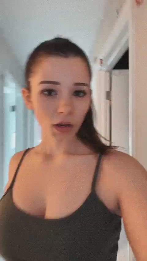 boobs cleavage tank top gif