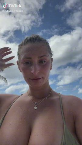 amateur beach big tits bikini homemade tiktok wet gif