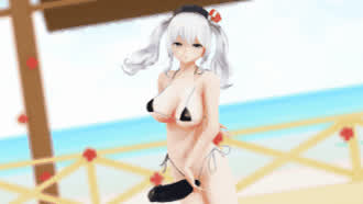 Anime Big Dick Big Tits Dancing Futanari Hentai Micro Bikini NSFW Outdoor gif