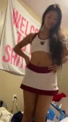 Asian Cheerleader Uniform Upskirt gif
