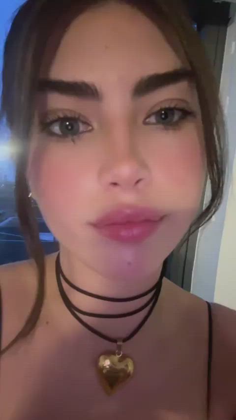 big tits teen boobs natural tits huge tits tiktok choker cleavage college ponytail