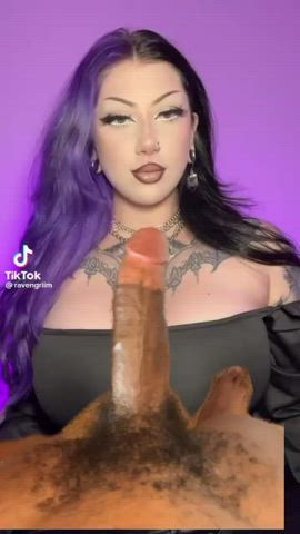 bbc babe babecock big dick big tits masturbating model tiktok gif