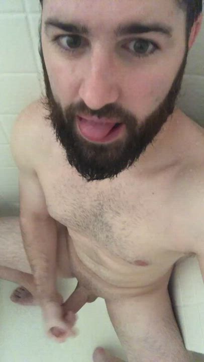 Cock Masturbating Shower gif