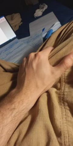 big dick foreskin hands free gif