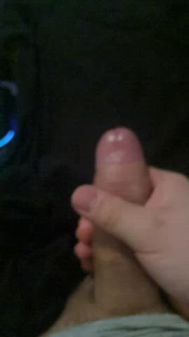 cumshot edging uncut gif