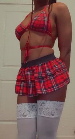 Schoolgirl Striptease Tease gif