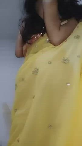 ass booty cute desi indian jiggling saree strip gif