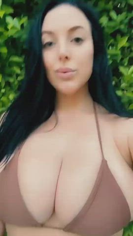 Angela White Big Tits Bikini Bouncing MILF gif