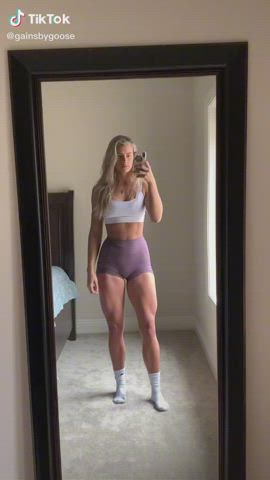 Blonde Camel Toe Fitness Legs Muscular Girl Pussy gif