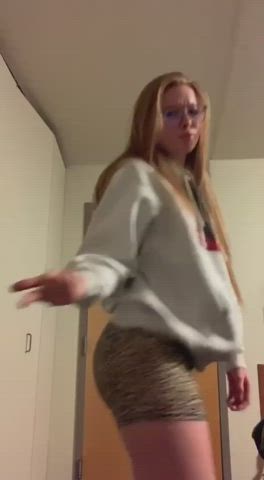 booty glasses redhead shaking tiktok gif