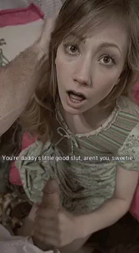 caption dad daddy daughter family handjob taboo captions fauxcest gif