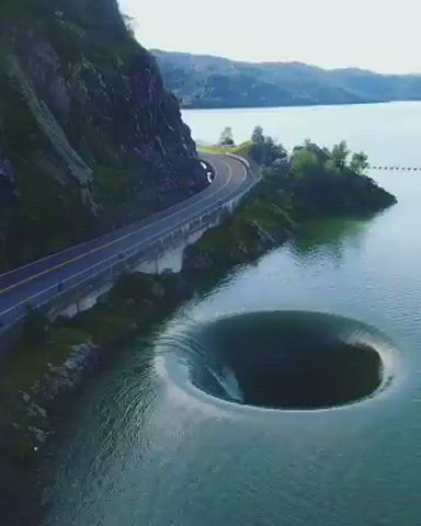This gigantic 22-meter-diameter hole in Lake Berryessa, California, prevents the