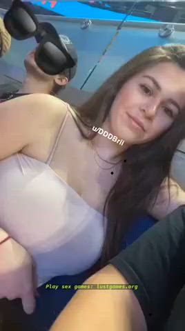 big tits cute flashing onlyfans public r/caughtpublic hold-the-moan gif