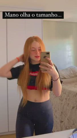 Ass Leggings Redhead Teen gif