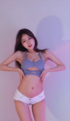 asian ass babe cute korean solo striptease tease tits underboob gif
