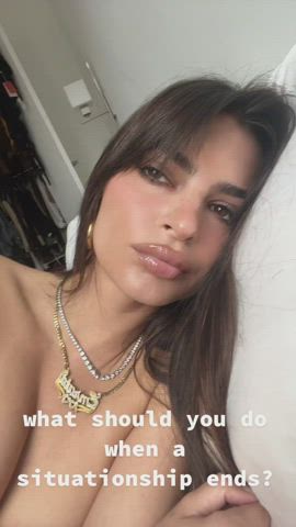 brunette cleavage emily ratajkowski model gif