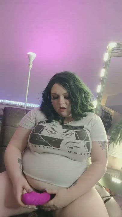 BBW Dildo Huge Dildo JOI Strap On gif