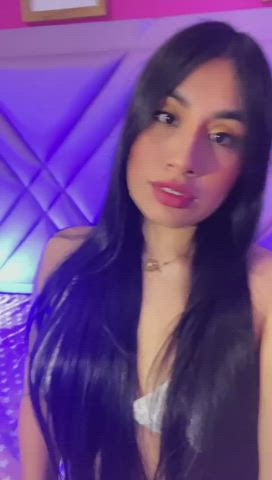 camgirl latina lingerie long hair sensual sex smile solo teen webcam gif