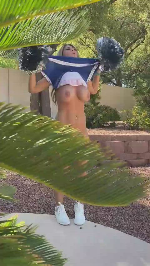 cheerleader fake boobs naked gif