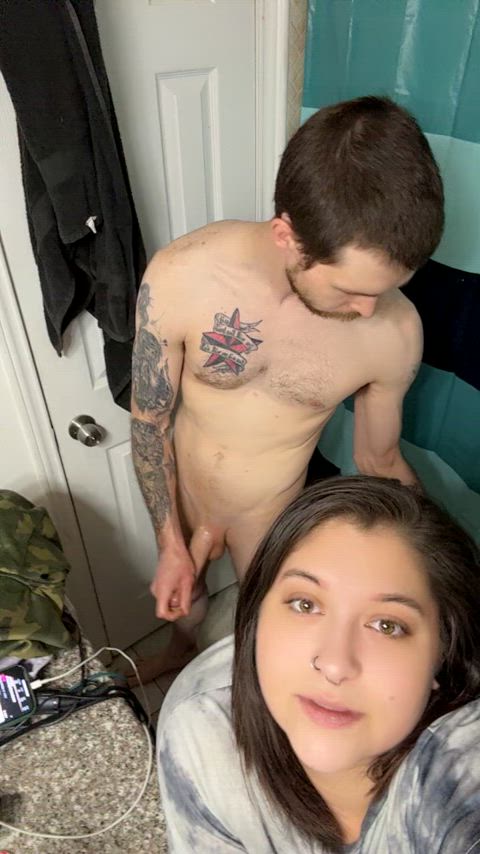 Hubby fucking my pussy with someone else’s cum in it 