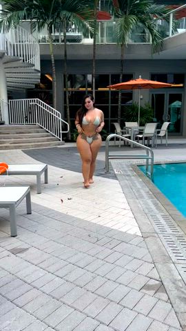 ass big ass bikini boobs booty pool thick tits gif