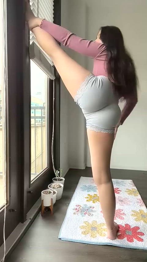 ass big ass stretching yoga gif