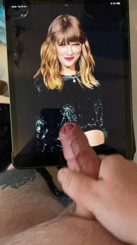 blonde celebrity cum cum on tits cumshot cute taylor swift tribute gif