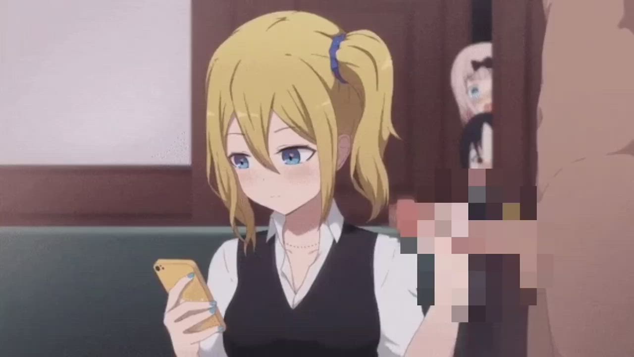 Anime Blowbang Ecchi Handjob Hentai NSFW gif