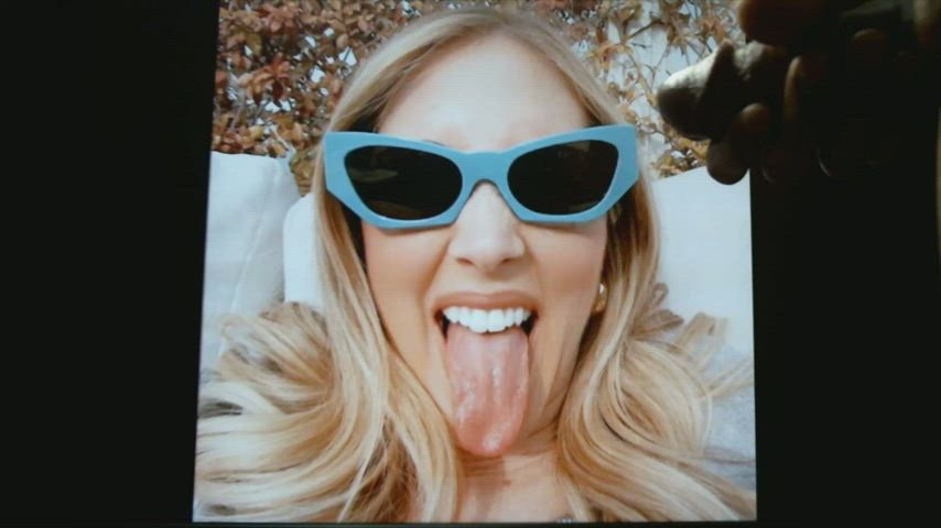 blonde facial glasses italian model tongue fetish tribute gif