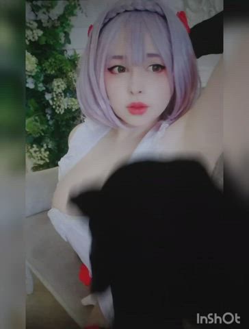 Cosplay Cum In Mouth Cum On Tits Cumshot Cute Goddess Tribute gif